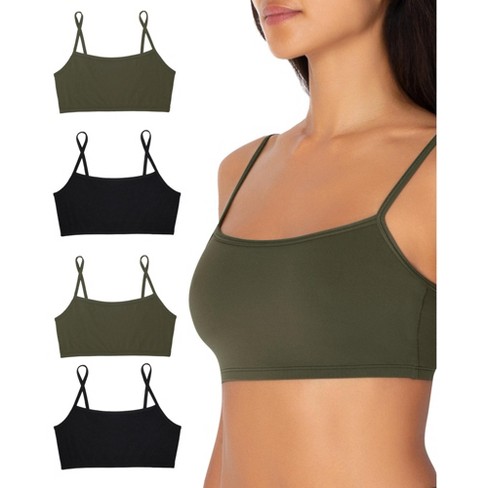 Smart & Sexy Women's Stretchiest Ever Cami Bralette 4 Pack Olive