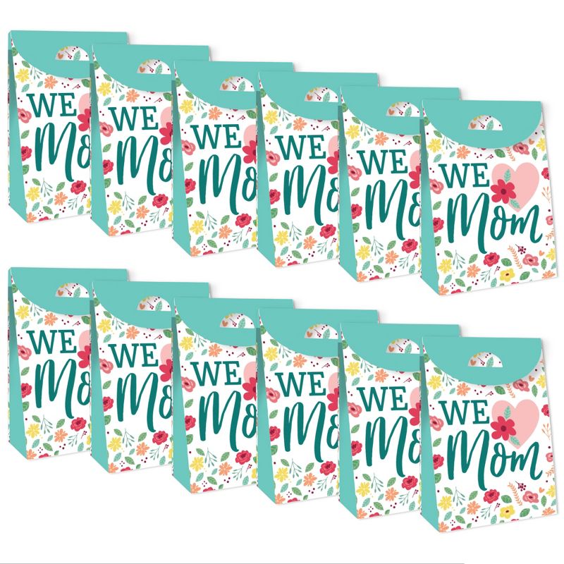Big Dot of Happiness Colorful Floral Happy Mother's Day - We Love Mom Gift Favor Bags - Party Goodie Boxes - Set of 12, 6 of 10