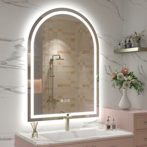 Apmir Super Bright 192 LEDs/m LED Lighted Anti-Fog Tempered Glass Arched Bathroom/Vanity Mirror with ETL & 3-Year Warranty - 1 of 4