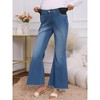 INSPIRE CHIC Women's Maternity Denim Bootcut Flared Jeans Stretchy Mid Rise Elastic Bell Frayed Hem Pregnancy Pants Jeggings - 3 of 4