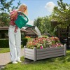 NAYSAYE Raised Garden Bed Resin Patio Planter Box with Drain Plug and Water Monitor for Plants Vegetables Flowers Fruits, Brown, 43.3"*17.7"*12.6" - 2 of 4