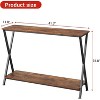 41.3/33.5" Industrial Narrow Console Table, 2-Tier Entryway Wood Table w/Metal Frame for Entryway, Hallway, Living Room - 3 of 4