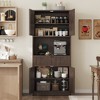 70" Tall Pantry Cabinet, Kitchen Storage Cabinet with Microwave Stand, Drawer, Wood Cupboard Furniture for Dining Room, Living Room - 4 of 4