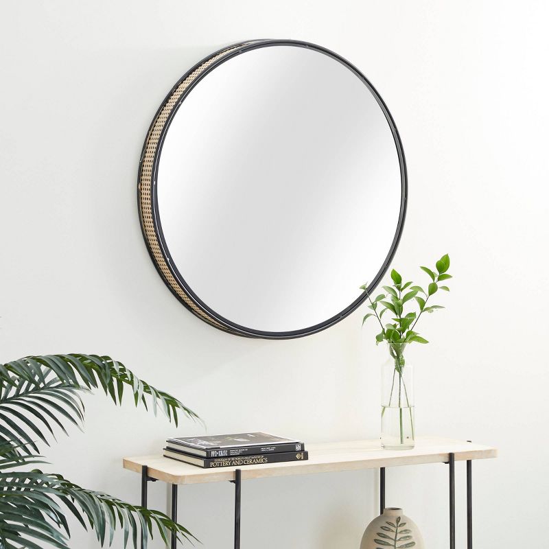 Novelty Metal Wall Mirror with Thin Frame Black - Olivia &#38; May, 2 of 8