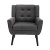 ATJafure Modern Soft Linen Material Ergonomics Accent Chair With Black Legs For Indoor Home Living Room Bedroom Home - 4 of 4