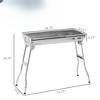 VisioGear Portable Charcoal Grill, Folding Outdoor BBQ Grill for Backyard Cooking, Camping, Picnic, Party, Silver, 37.75"*13.6"*26.75" - 3 of 4