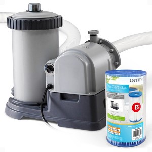 Intex 2500 GPH Swimming Pool Filter Pump & Type B Replacement Filter Cartridge - 1 of 4