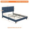 Yaheetech Upholstered Platform Bed Frame with Tufted Height Adjustable Headboard - 3 of 4