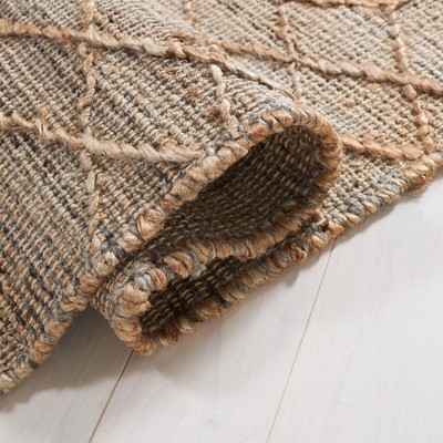 Handmade Natural Beige Cotton Rectangular Area Rug