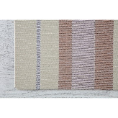 Avalon Blue and Brown Striped Office Chair Mat 36x48