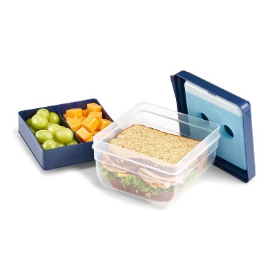Fit & Fresh Snack 'N Stack Set, 1-Cup Snack Containers with 2 Ice Packs,  Reusable & Stackable Lunch Containers, Perfect for Lunch Box, Insulated  Lunch