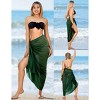 LA LEELA Long Beachwear Sarong Coverups for Women Summer Beach Sarong Swimsuit Wrap Skirt Chiffon Bikini Cover Ups One Size Green, Solid - 3 of 4