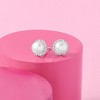 Ross-Simons 7-7.5mm Cultured Button Pearl and .13 ct. t.w. Diamond Stud Earrings in Sterling Silver - 4 of 4