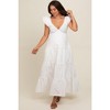Pinkblush White Ruffle Trim Maternity Maxi Dress - 2 of 4