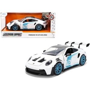 新品 1/43 ホットウィール ポルシェ 992 911GT3RS ホワイト Porsche 911 GT3 RS (992) #12 White with Blue Stripes and Carbon