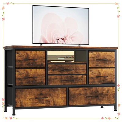 8-Drawer Storage Cabinet TV Cabinet for 55-Inch TV Entertainment Center