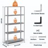 5 Tier Heavy Duty Steel Shelving Unit, 500 lbs Capacity Garage Storage Shelves with Adjustable Height, Metal Shelves for Kitchen, Pantry - 3 of 4