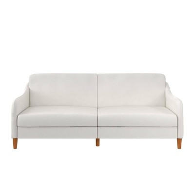 Jonna Coil Futon Faux Leather White - Room & Joy