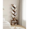 HDZNVF 6 Tier Tree Bookshelf, Small Bookcase With Storage Cabinet, Floor Standing Book Shelf，Brown - 2 of 4