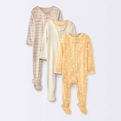 Image of Baby 3pk Sunshine Sleep N' Play - Cloud Island™ Yellow Newborn