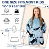 Catalonia Kid Wearable Blanket Hoodie Sweatshirt, Oversized Fleece Girl Soft Hoodie Sweatshirt with Large Front Pocket, Cozy Gift for Teen Boy Girl - 3 of 4