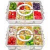Snack Box Container with Airtight Lid - Portable BPA Free with Folding Handle, Divided Trays for Fruit, Candy, Nuts and Veggies, Measures 11.8" x 8.8" - 2 of 4