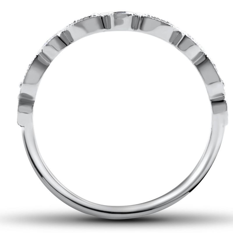 Pompeii3 1/4Ct Diamond Wedding Ring Womens Stackable 10k White Gold Anniversary Band, 2 of 5