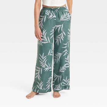 Women's Woven Wide Leg Pajama Pants - Colsie™ Green M : Target