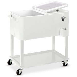 Best Choice Products 80qt Steel Rolling Cooler Cart w/ Bottle Opener, Catch Tray, Drain Plug, Locking Wheels - 1 of 4