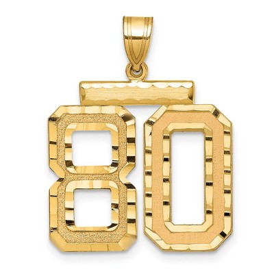 Black Bow Jewelry 14k Yellow Gold, Varsity Collection, Large D/C Pendant Number 80