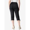 Roaman's Women's Plus Size Comfort Stretch Lace Up Capri Jean - 3 of 4