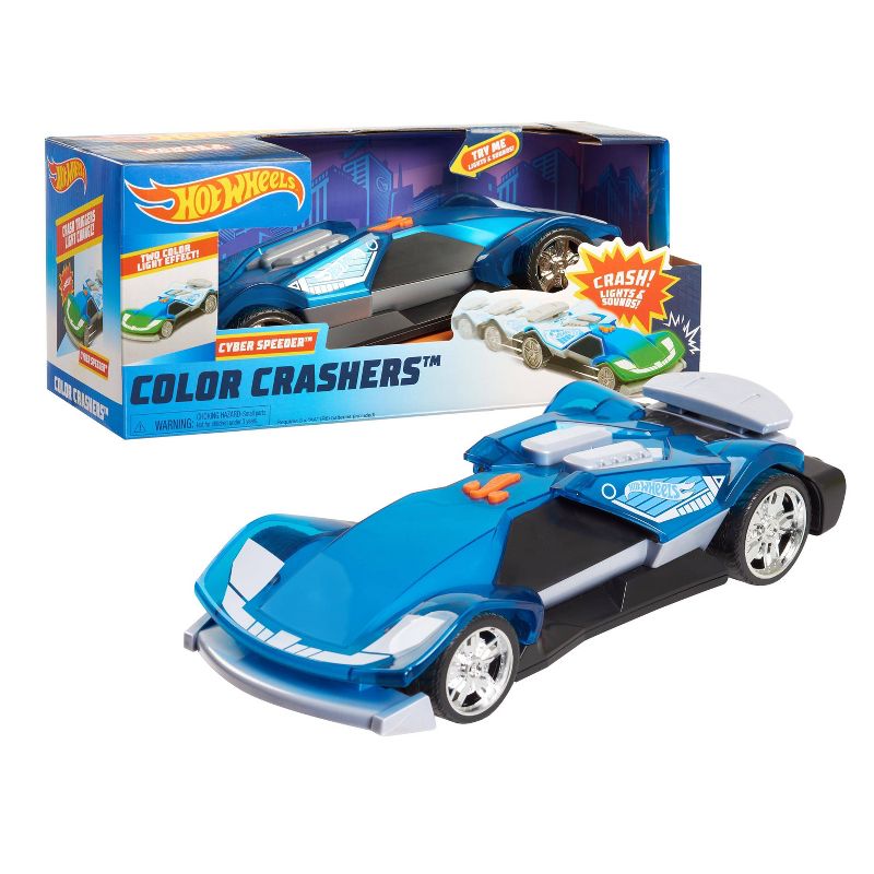 Hot Wheels Color Crashers Cyber Speeder Motorized Toy Vehicle, 1 of 6