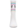 Memoi Women's Multicolor Stripe "I Got This" Positivity Anklet Sock White 9-11 - 2 of 3