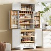 KTMBDW Farmhouse Kitchen Pantry Cabinet, 78" Tall Storage Cabinet with Adjustable Shelves & 6 Doors, Hidden Drawer, Wine Rack for Dining Room - 2 of 4