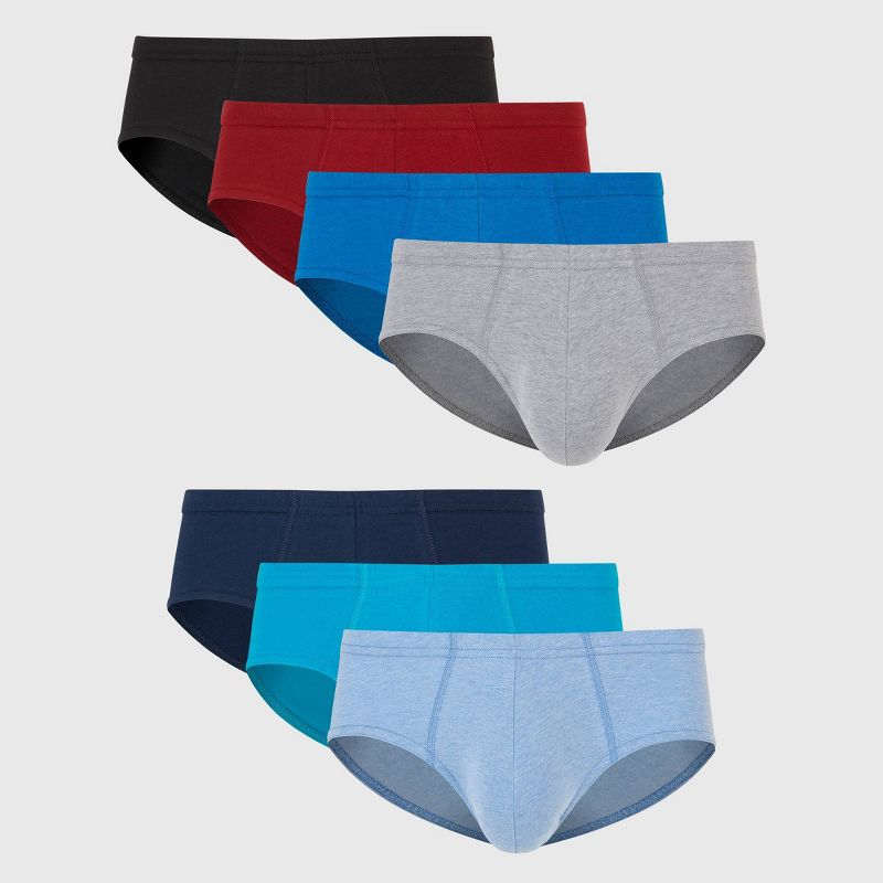 Hanes Premium Men's Stretch Comfort Soft Waistband Briefs 7pk - Blue/Black/Gray, 1 of 6