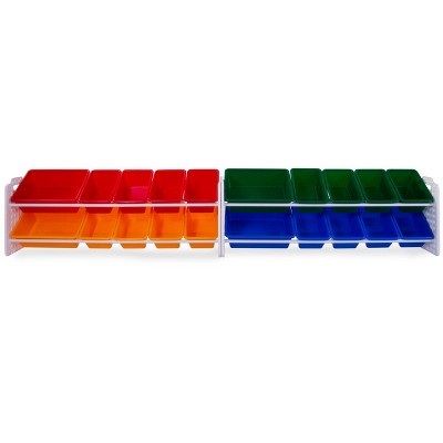Primary Color Toy Organizer with 20 Removable Plastic Bins