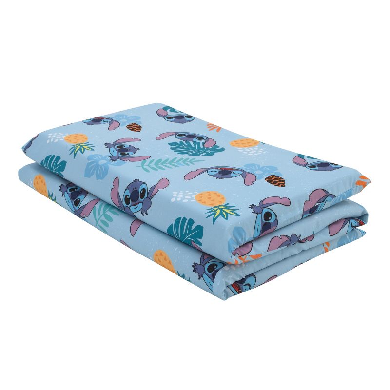 Disney Stitch Weird But Cute Blue, Teal and Coral Preschool Nap Pad Sheet, 4 of 6