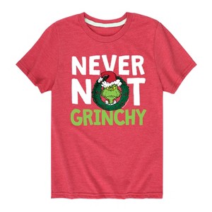 Boys' - Dr. Seuss - The Grinch Never Not Grinchy Wreath Short Sleeve Graphic T-Shirt - 1 of 4