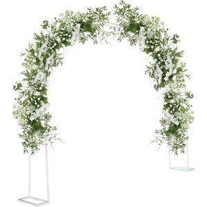 Coucheta 9.8FT Metal Garden Arch Trellis, Weatherproof Wedding Arch for Climbing Plants, Outdoor Ceremony Party Decor, 7.2FT Wide - 1 of 4