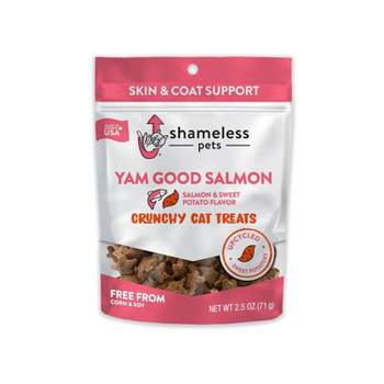 Shameless Pets Yam Good Salmon Crunchy Cat Treats - 2.5oz