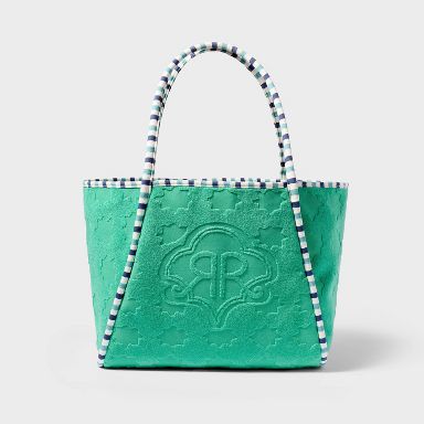 Star Geo Large Terry Beach Tote Bag Green - Roller Rabbit x Target