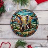 Majestic Elephant Stained Glass Style Ceramic Ornament, African Animals Christmas Gift and Decor| OrnamentallyYou - image 4 of 4