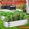 2-Pack Galvanized Raised Garden Beds, 4.5x2x1 FT Oval Metal Planter Boxes for Vegetables & Flowers, Outdoor Gardening Raised Beds with Open Bottom - 2 of 4