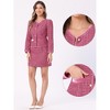 INSPIRE CHIC Women's Outfits Plaid Tweed Short Blazer and Skirt Suit Set 2 Pieces - 2 of 4