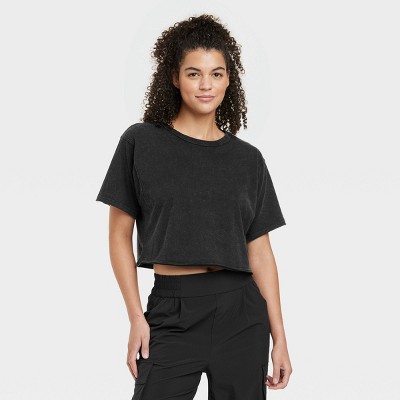 The Ladies Boxy Crop Tee in Black – betterqualityblanks