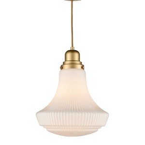 CLAXY Modern Gold Pendant Light with Vase Shaped Glass Shade - 1 of 4
