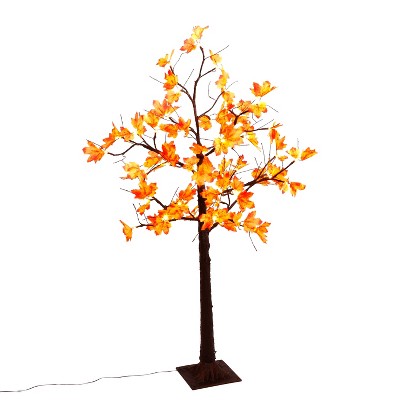 Everlasting Glow 4Ft. Tall Electric Lighted Maple Leaf Tree with 48 Warm White Micro LED Lights