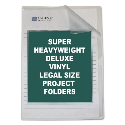 C-Line Deluxe Project Folders Jacket Legal Vinyl Clear 50/Box 62139
