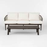 Risley Oversized Rope Patio Sofa and Coffee Table Set - Linen - Project 62™