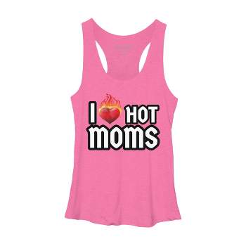Women's Design By Humans I Love Hot Moms Heart By Metavera Racerback Tank Top